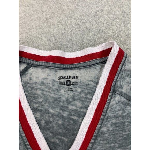 Ohio State Buckeyes Scarlet & Gray Game Day Tee Shirt (Women's Large) Gray‎ - Picture 3 of 10
